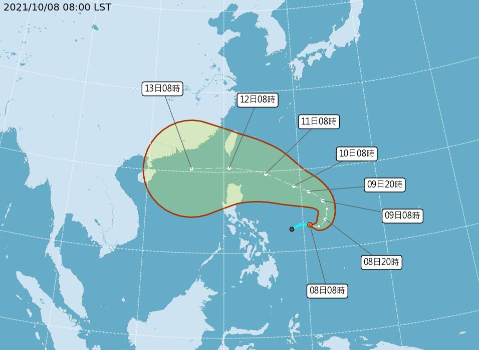 TD21路徑潛勢預報