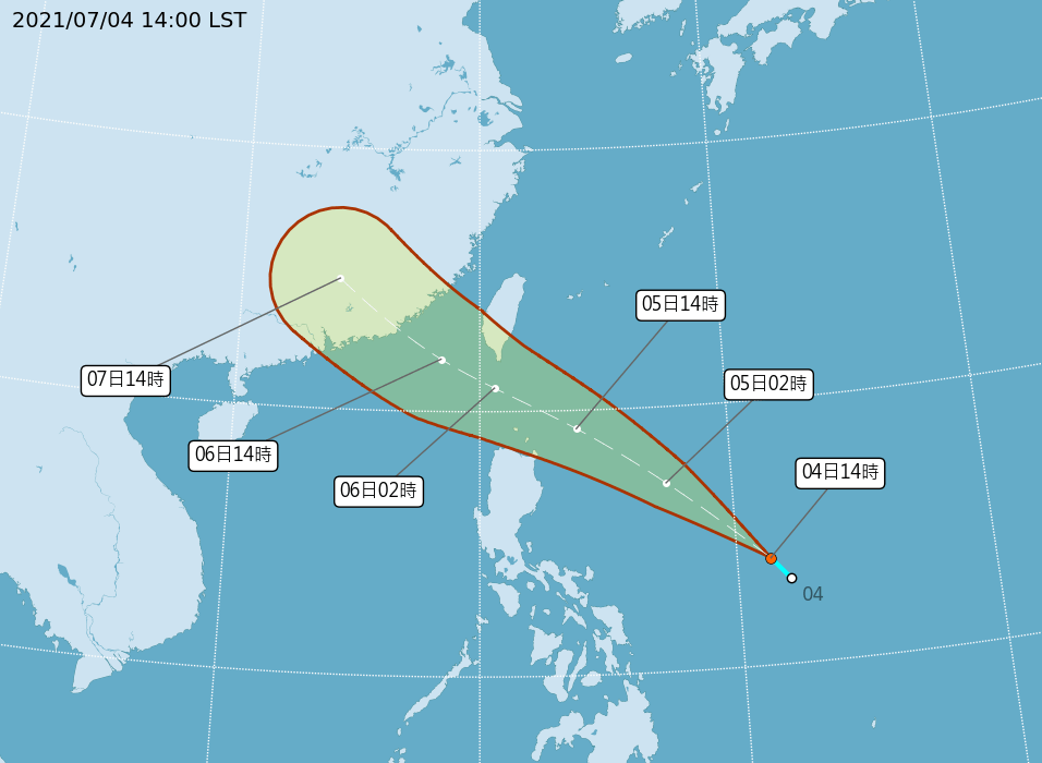 熱帶性低氣壓TD07路徑潛勢預報